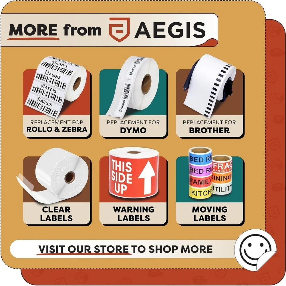 Aegis 1x2-1/8 Thermal Labels for DYMO 30336 – 12 Rolls 6000‎ Compatible